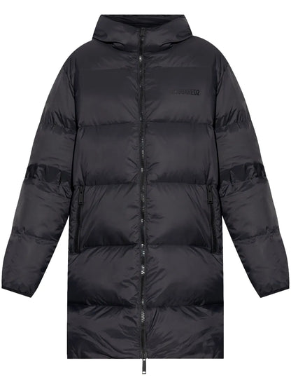 Logo-Print Padded Coat