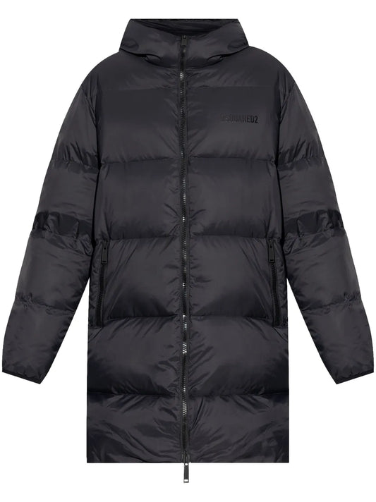 Logo-Print Padded Coat