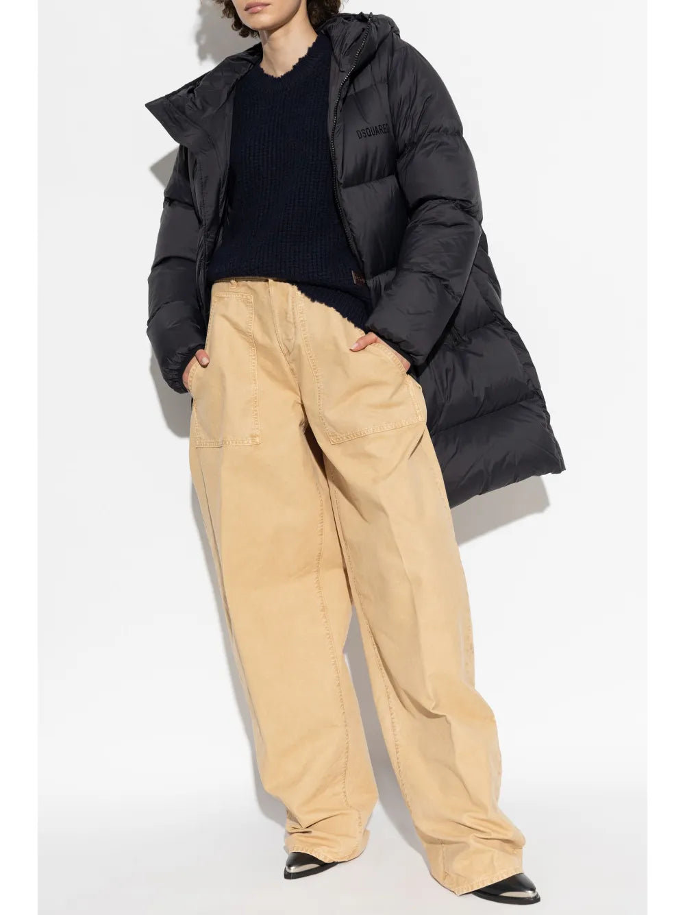 Logo-Print Padded Coat