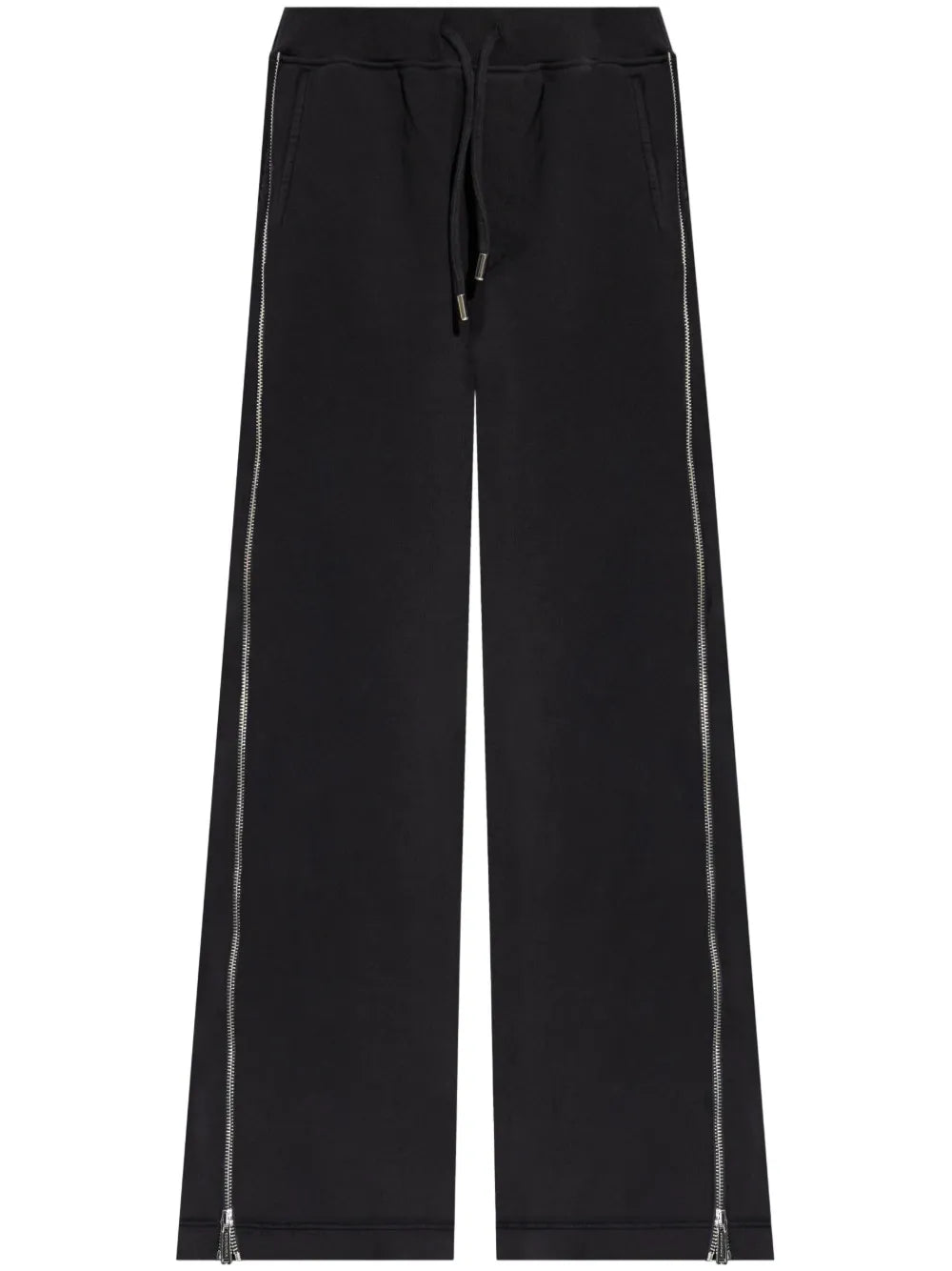 Side-Zipped Cotton Palazzo Pants