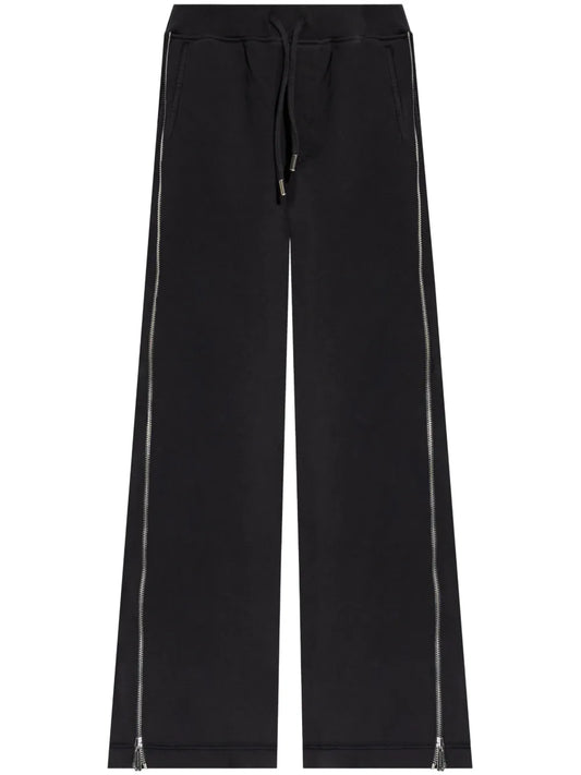 Side-Zipped Cotton Palazzo Pants