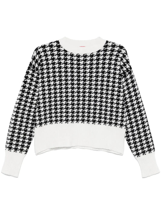 Houndstooth-Intarsia Sweater