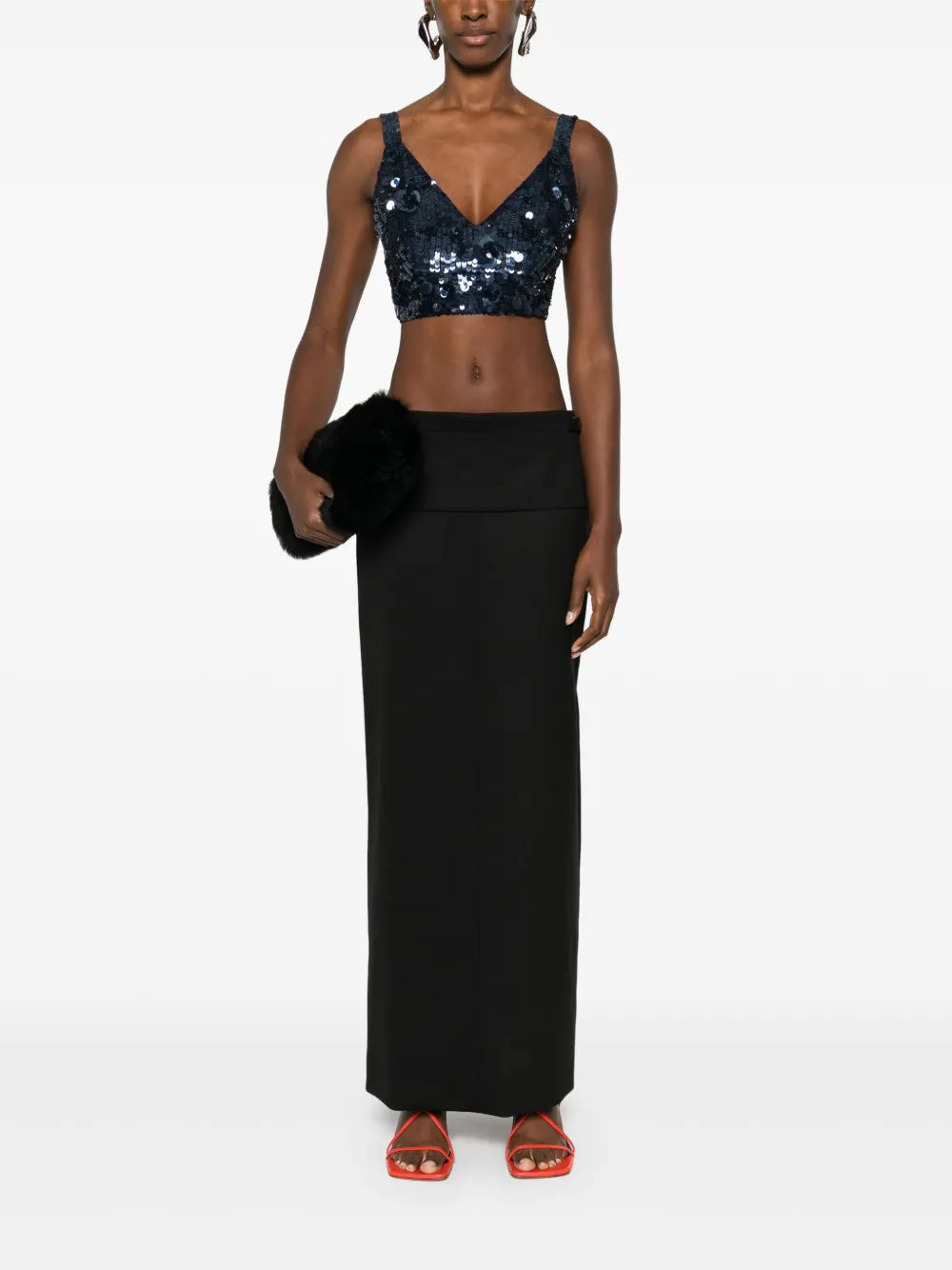 Sequin-Embellished Cropped Top