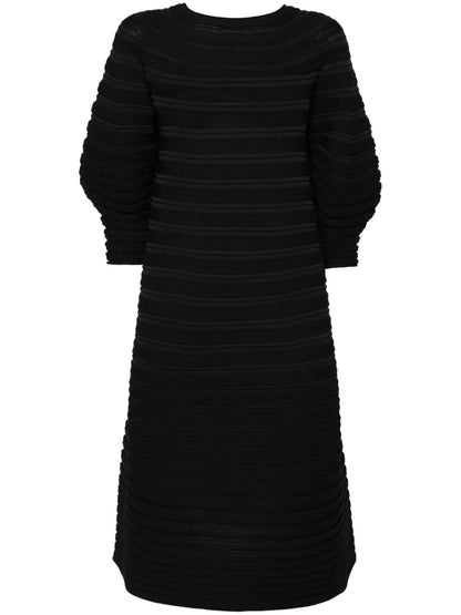 Puff-Sleeve Midi Dress