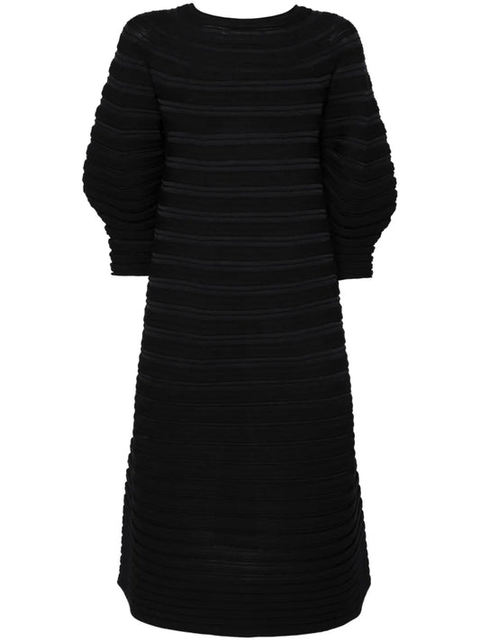Puff-Sleeve Midi Dress