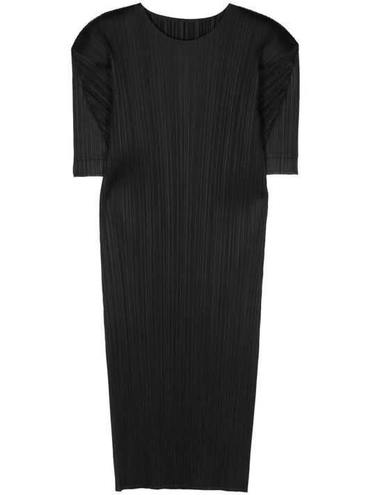 Pleated Short-Sleeved T-Shirt Dress