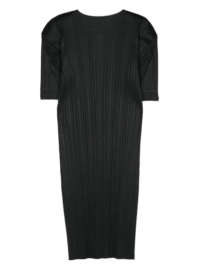 Pleated Short-Sleeved T-Shirt Dress