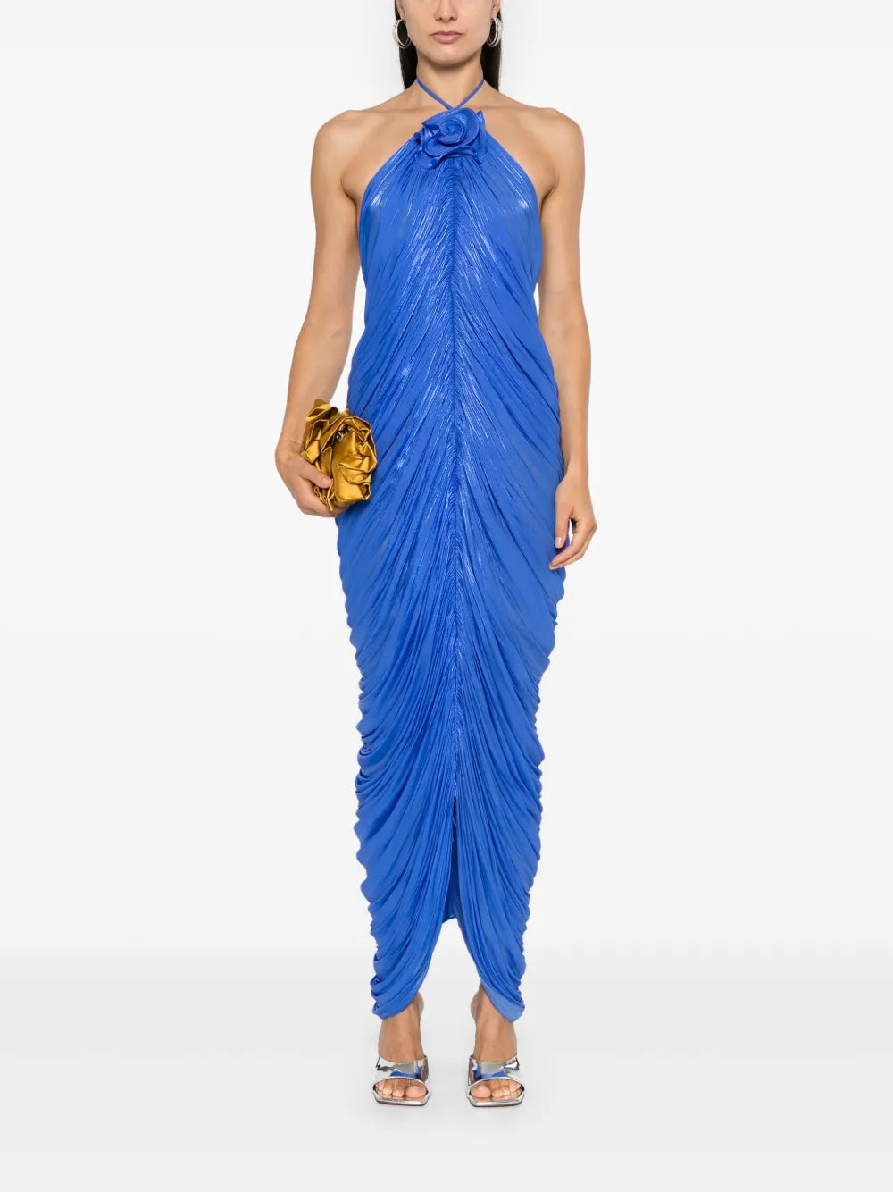 Floral-Appliqué Maxi Dress