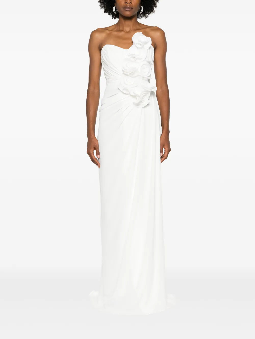 Floral-Appliqué Maxi Dress