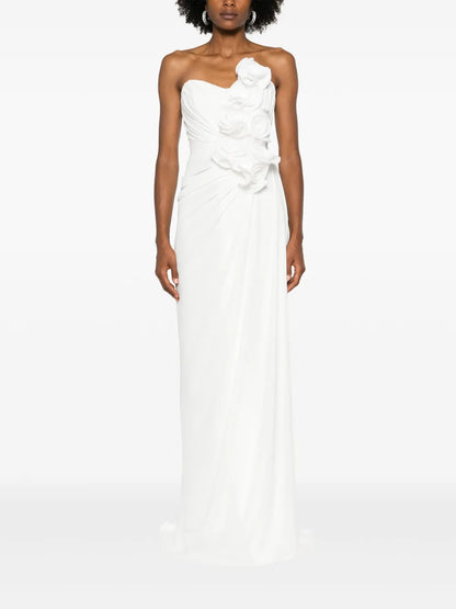 Floral-Appliqué Maxi Dress