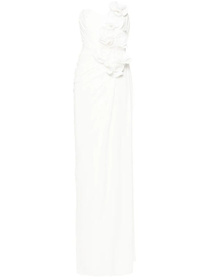 Floral-Appliqué Maxi Dress