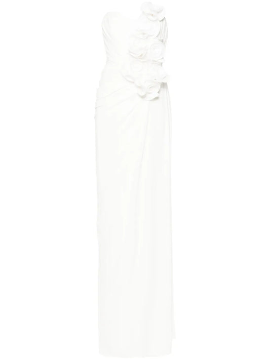 Floral-Appliqué Maxi Dress