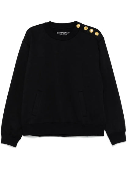 Buttoned-Shoulder Sweatshirt