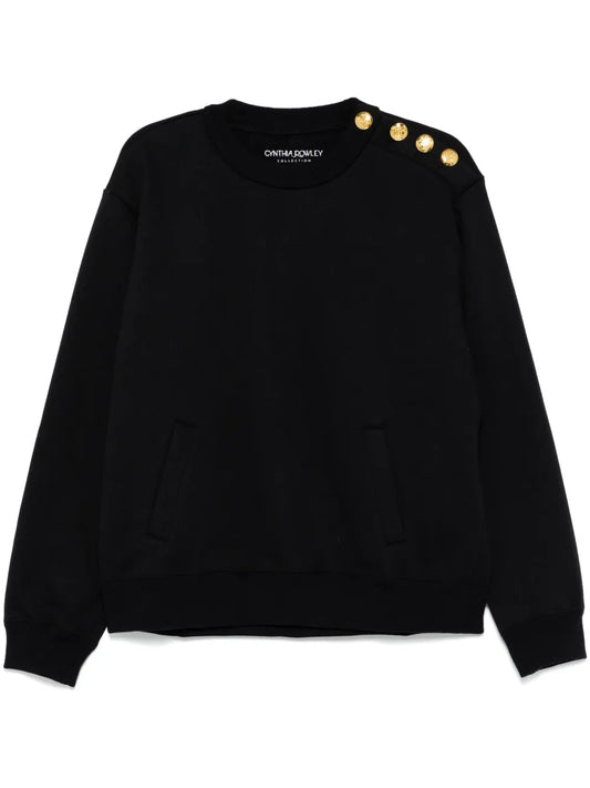 Buttoned-Shoulder Sweatshirt