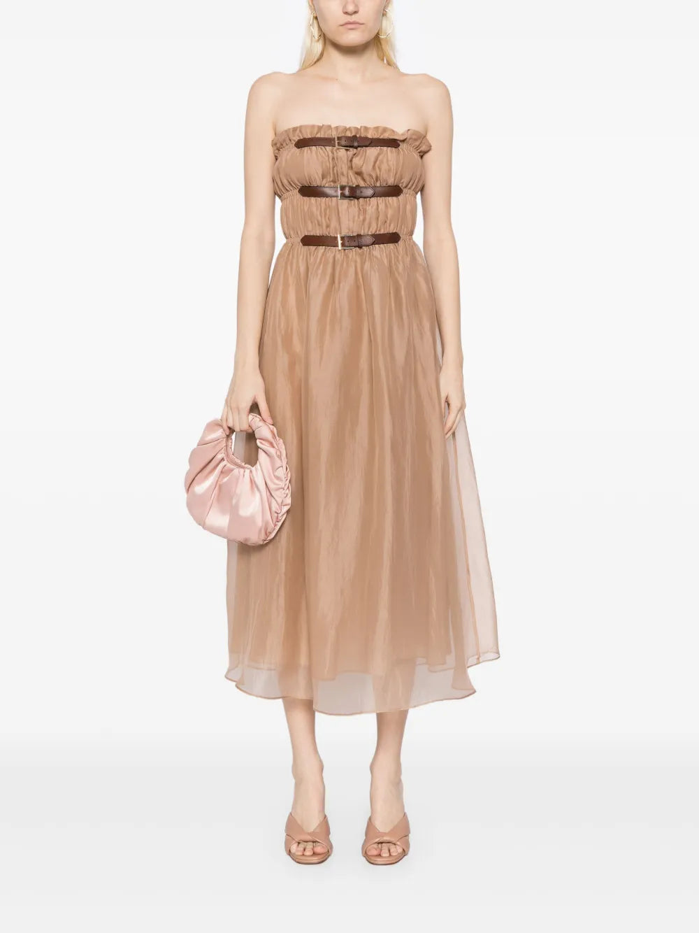 Buckle Up Silk Dress