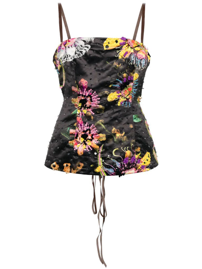 Embellished Satin Top