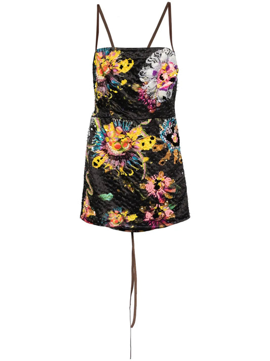 Embellished Satin Dress