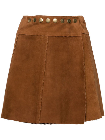 Wrapped Suede Skirt