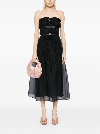 Buckle Up Silk Dress