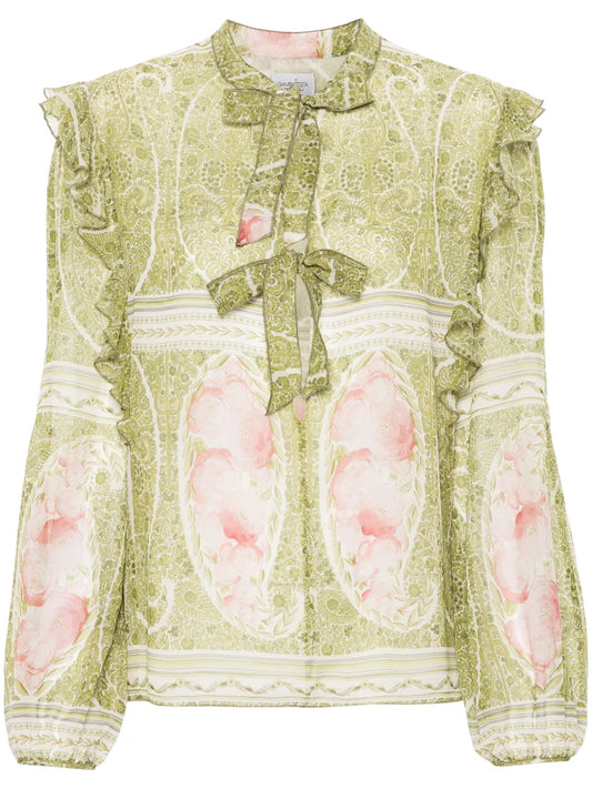 Floral-Print Blouse