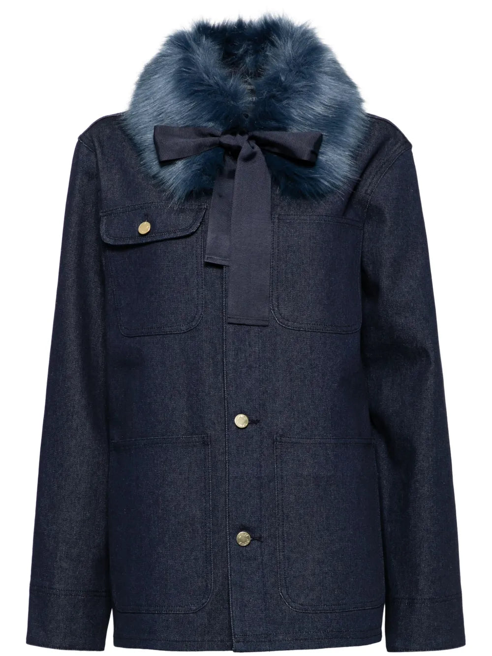 Detachable Faux-Fur Collar Jacket
