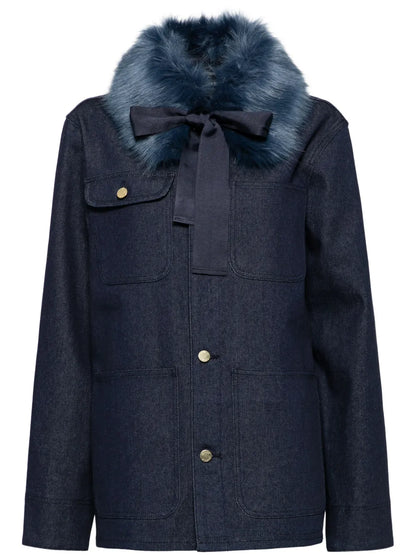 Detachable Faux-Fur Collar Jacket