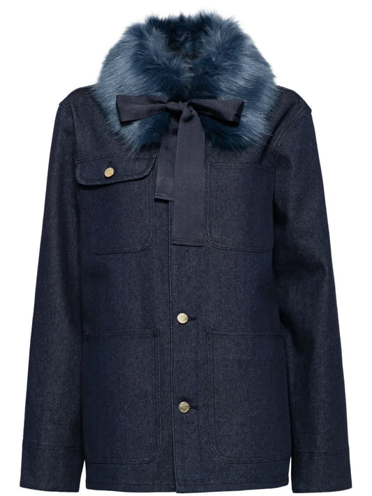 Detachable Faux-Fur Collar Jacket