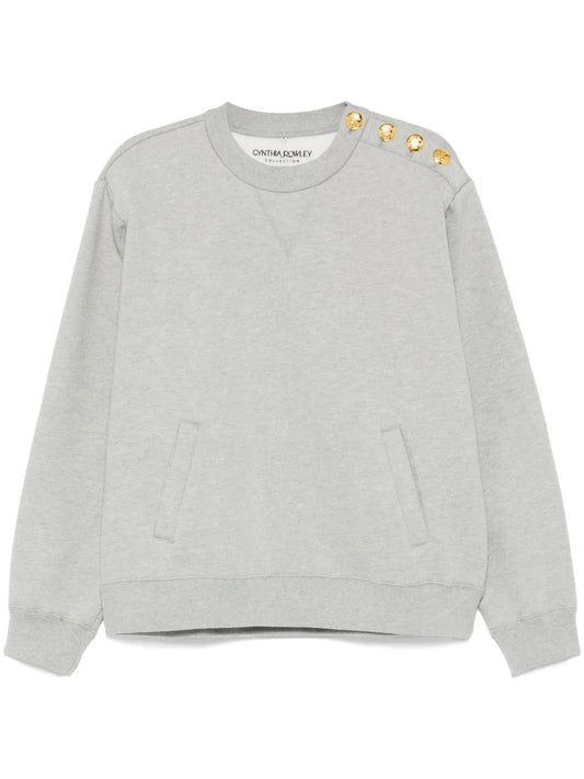 Buttoned-Shoulder Sweatshirt