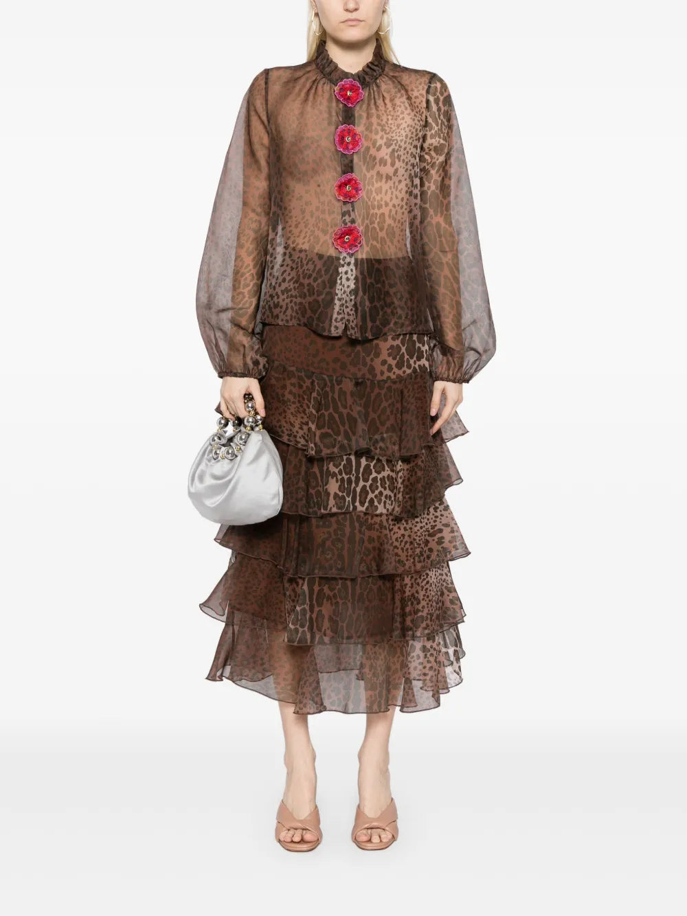 Leopard-Print Silk Blouse