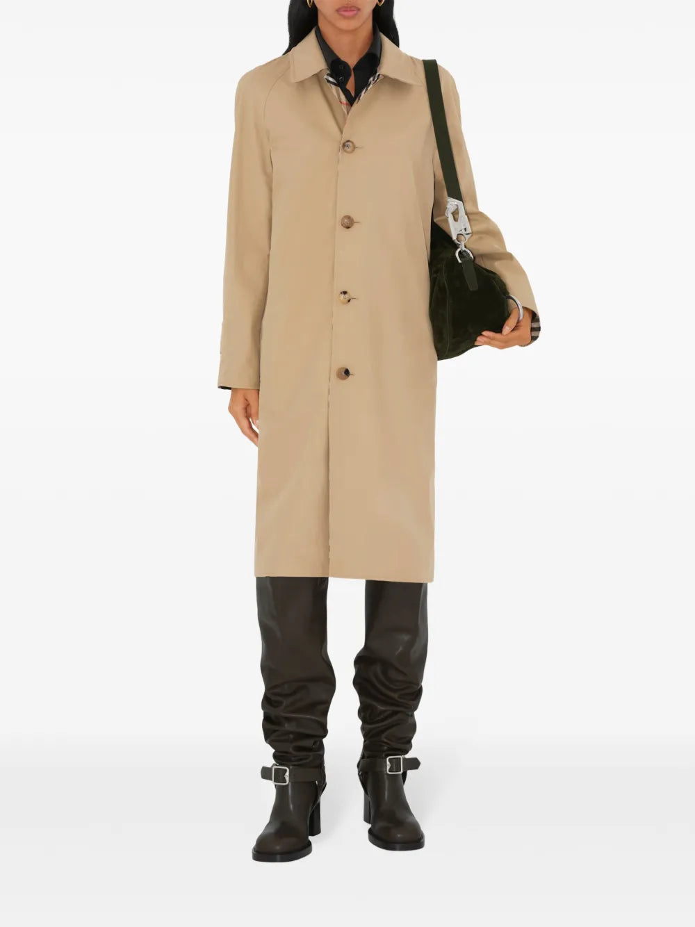 Reversible Long Gabardine Car Coat