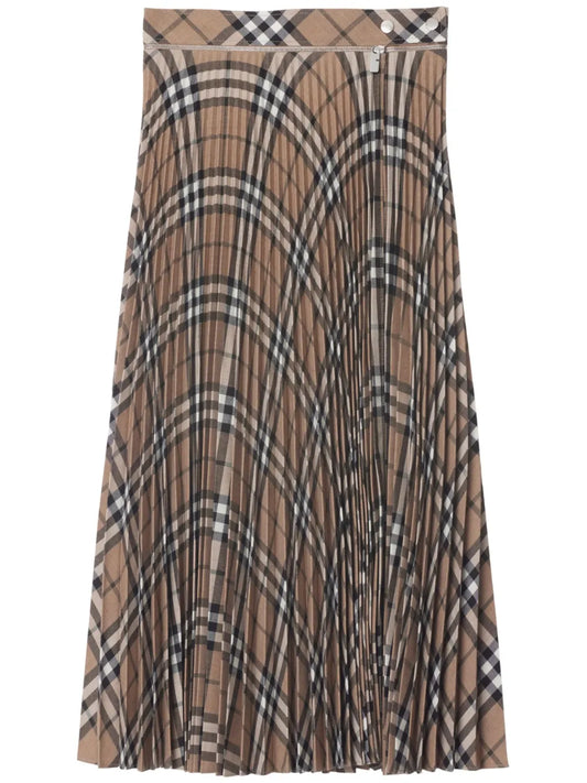Pleated Check Skirt