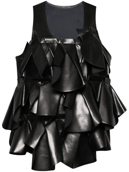 Pleat-Detail Vest