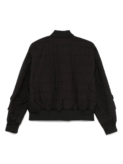 Logo-Embellished Quilted Bomber Jacket