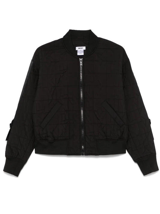 Logo-Embellished Quilted Bomber Jacket