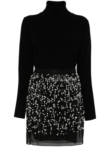 Embroidered Roll-Neck Dress