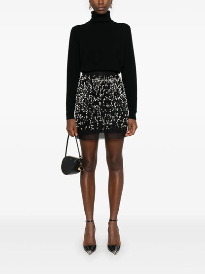 Embroidered Roll-Neck Dress