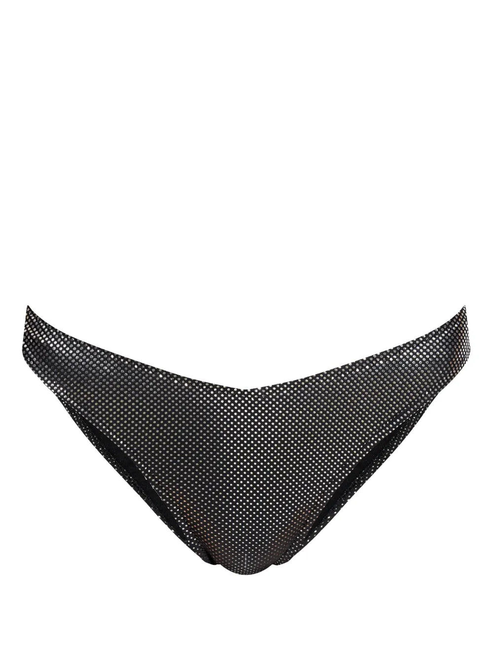 Logo-Print Metallic-Sheen Bikini Bottoms