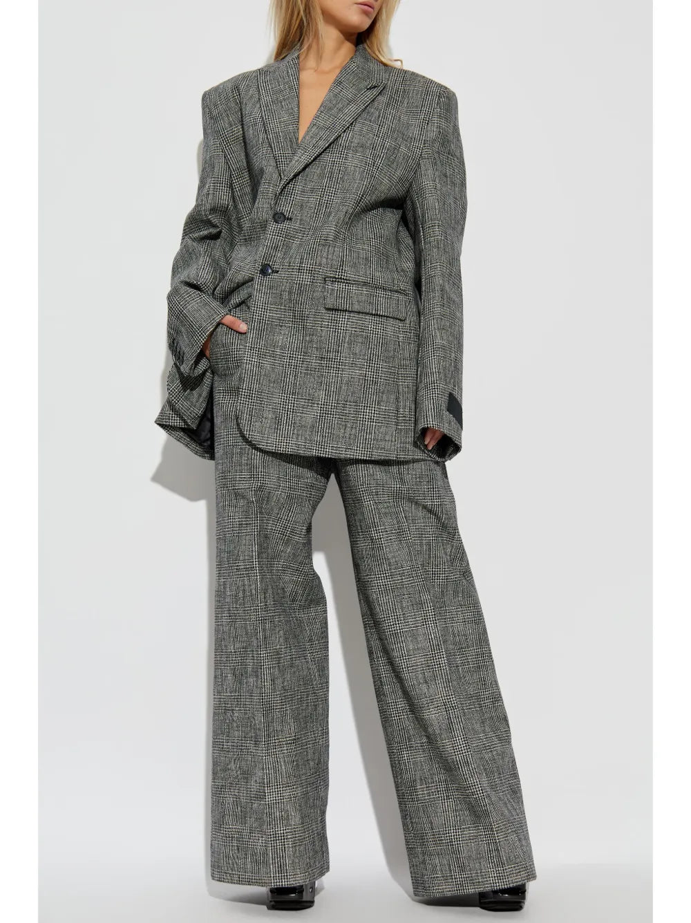 Checkered Cotton Blazer