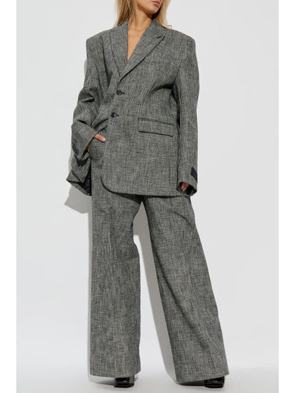 Checkered Cotton Blazer