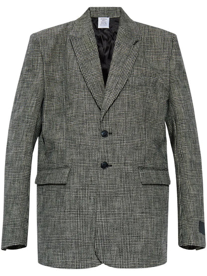 Checkered Cotton Blazer