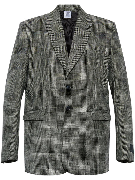 Checkered Cotton Blazer