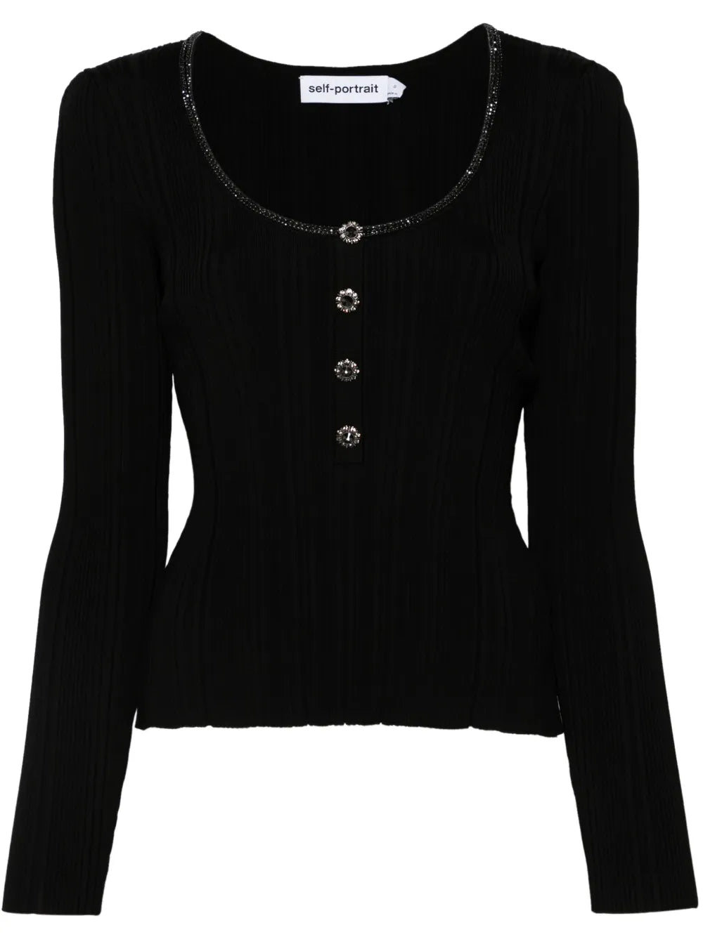 Diamanté-Embellished Knitted Top