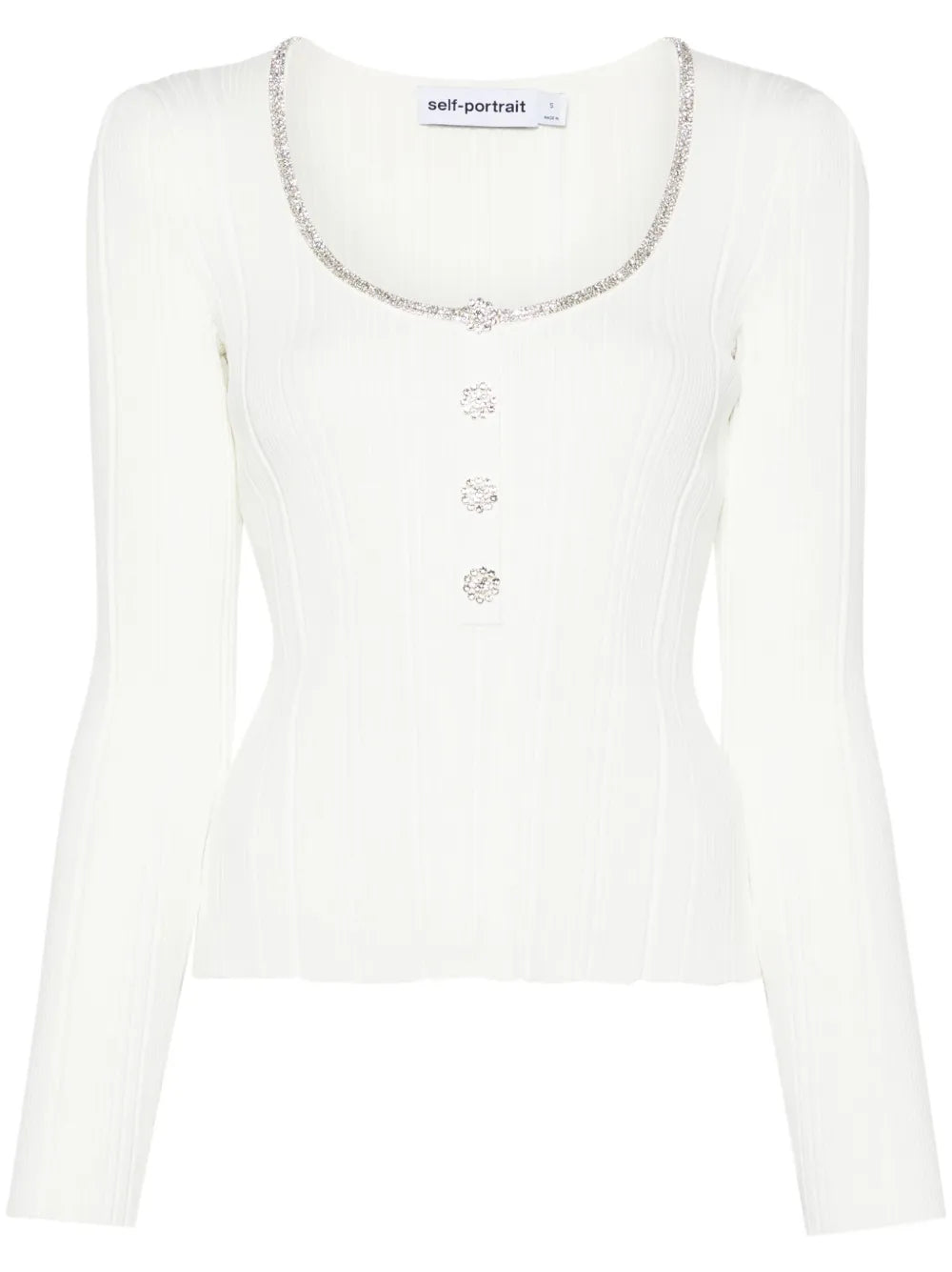 Diamanté-Embellished Knitted Top