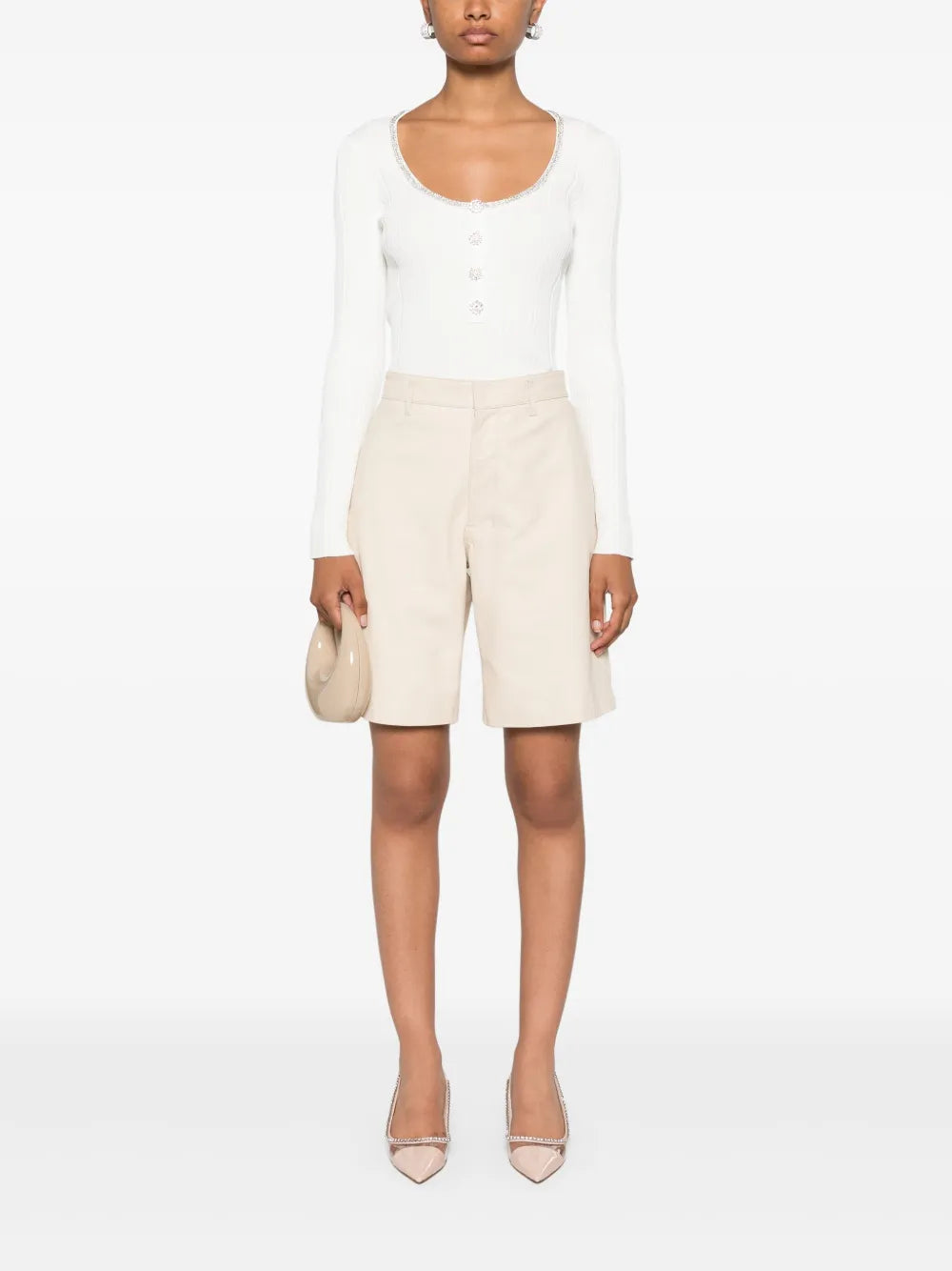 Diamanté-Embellished Knitted Top