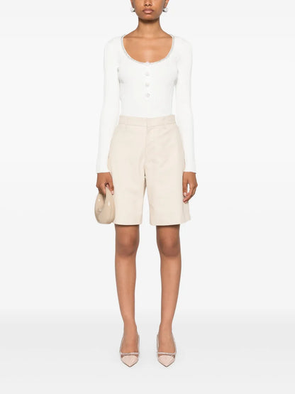 Diamanté-Embellished Knitted Top