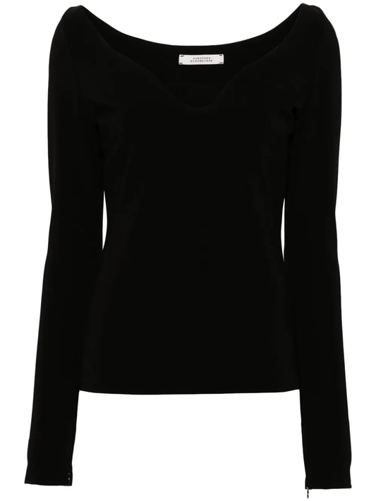 Structured V-Neck Top