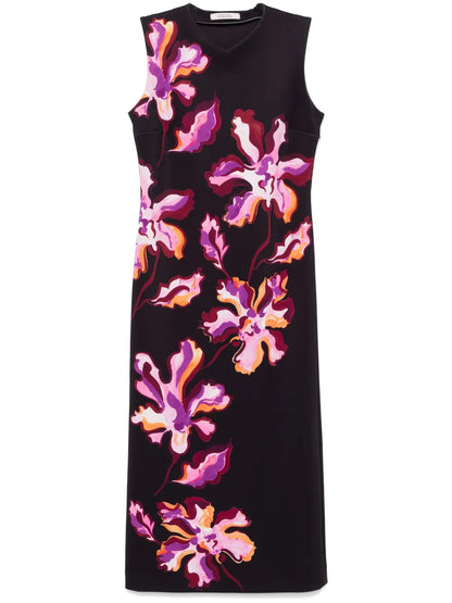 Flame Flower Midi Dress
