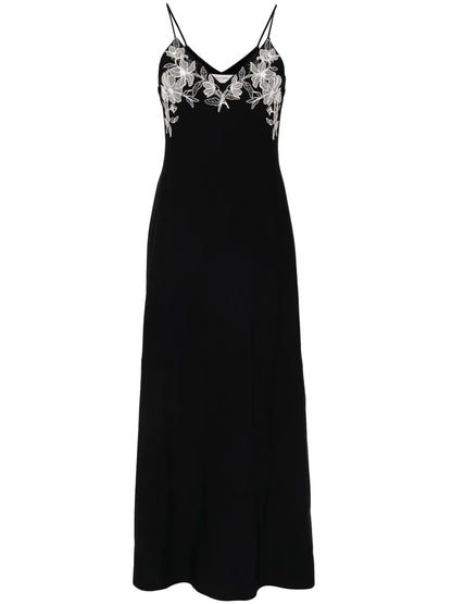 Embroidered Sleeveless Maxi Dress