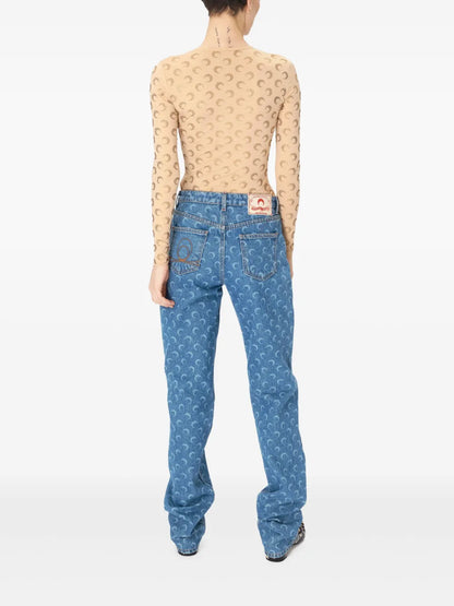 Moon-Pattern Jersey Top