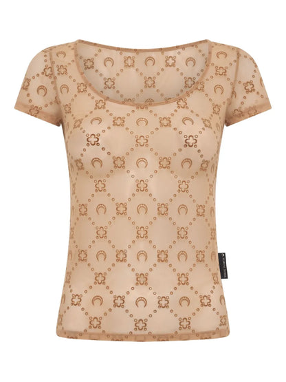 Mesh Flocked Top